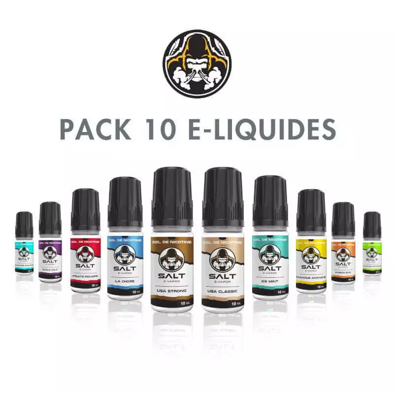 Pack 10 E-liquides Salt E-Vapor P1949*