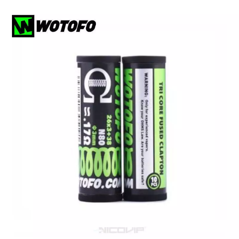 Pack 10 Coils Tri Core Fused Clapton 0,17 ohm Wotofo 4277