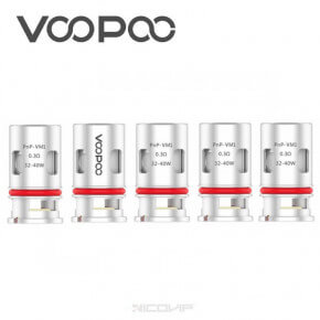 5 Résistances PnP Voopoo - PnP~VM1 0,3 ohm