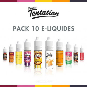 Pack 10 E-liquides Tentation Liquideo Pack 10 E-liquides Tentation Liquideo