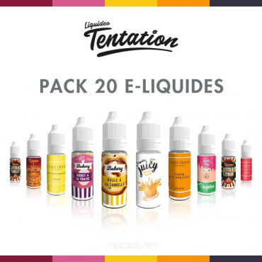 Pack 20 E-liquides Tentation Liquideo Pack 20 E-liquides Tentation Liquideo
