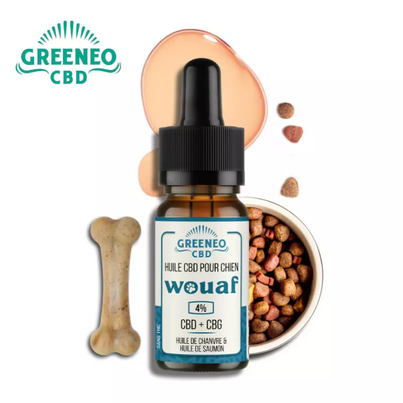 Wouaf Huile CBD+CBG pour chien Greeneo 10ml 5795