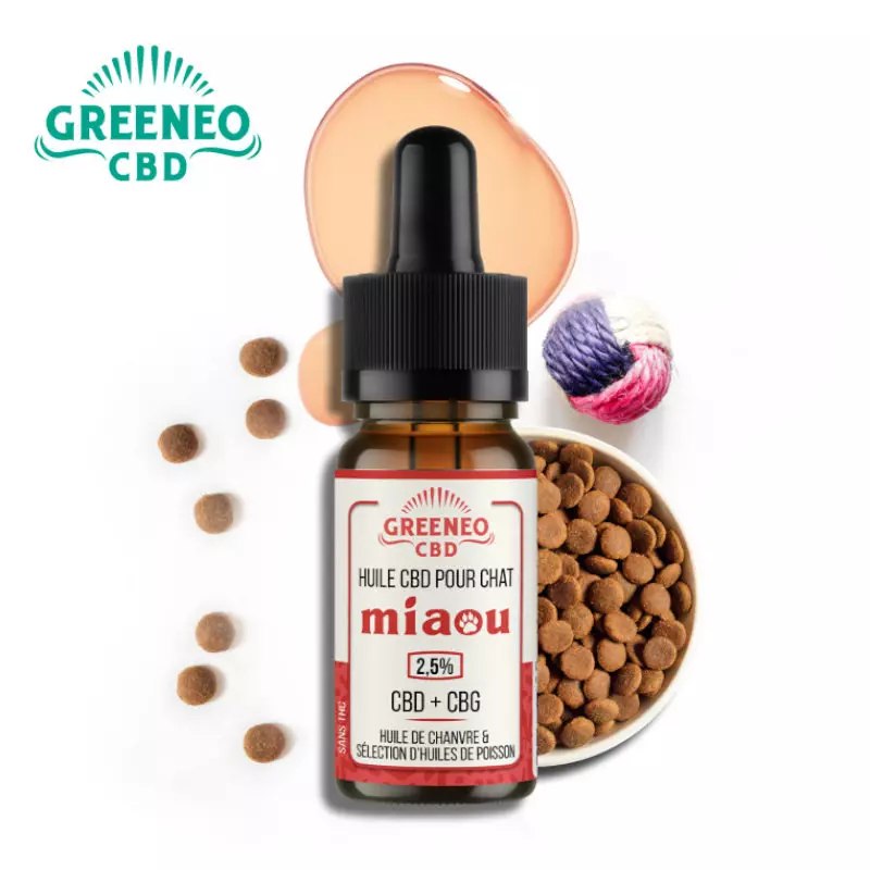 Miaou Huile CBD+CBG pour chat Greeneo 10ml 5796 (J 35B)