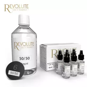 Pack Base et boosters 50/50 Revolute 200ml - 6 mg Pack Base et boosters 50/50 Revolute 200ml - 6 mg