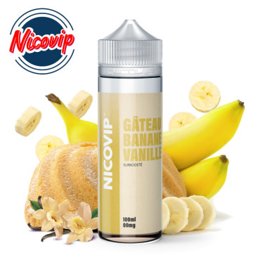 Gâteau Banane Vanille Nicovip 100ml Gâteau Banane Vanille Nicovip 100ml