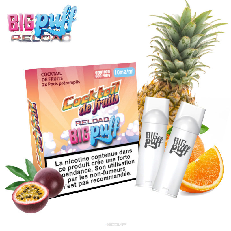 Pack 2 Cartouches Coctkail de Fruits Big Puff Reload