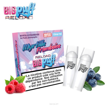 Pack 2 Cartouches Myrtille Framboise Big Puff Reload Pack 2 Cartouches Myrtille Framboise Big Puff Reload