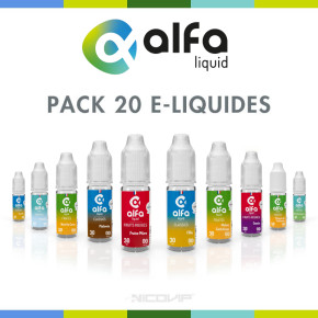 Pack 20 E-liquides Alfaliquid pas Cher