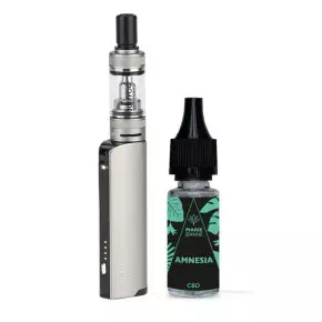 Kit CBD Q16 pro Justfog + Amnesia Marie Jeanne 10ml - Argent Kit CBD Q16 pro Justfog + Amnesia Marie Jeanne 10ml - Argent