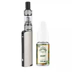 Kit CBD Q16 Pro Justfog + Skuff Greeneo 10ml - Argent Kit CBD Q16 Pro Justfog + Skuff Greeneo 10ml - Argent
