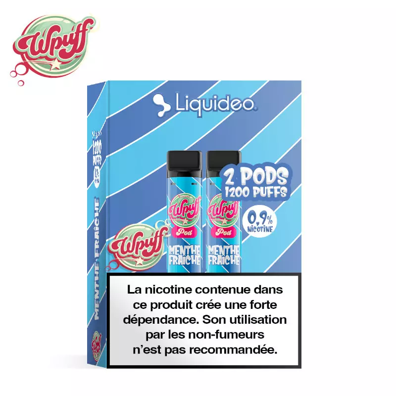 2 Recharges Puff Menthe Fraîche Wpuff 1800 Liquideo 6988