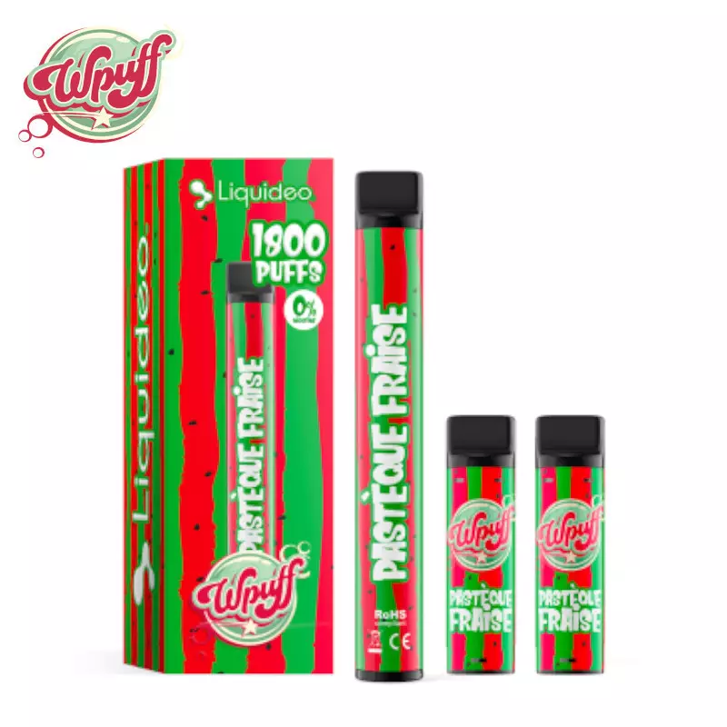Kit Puff Wpuff 1800 1 Batterie + 3 Pods Pastèque Fraise Liquideo 7012