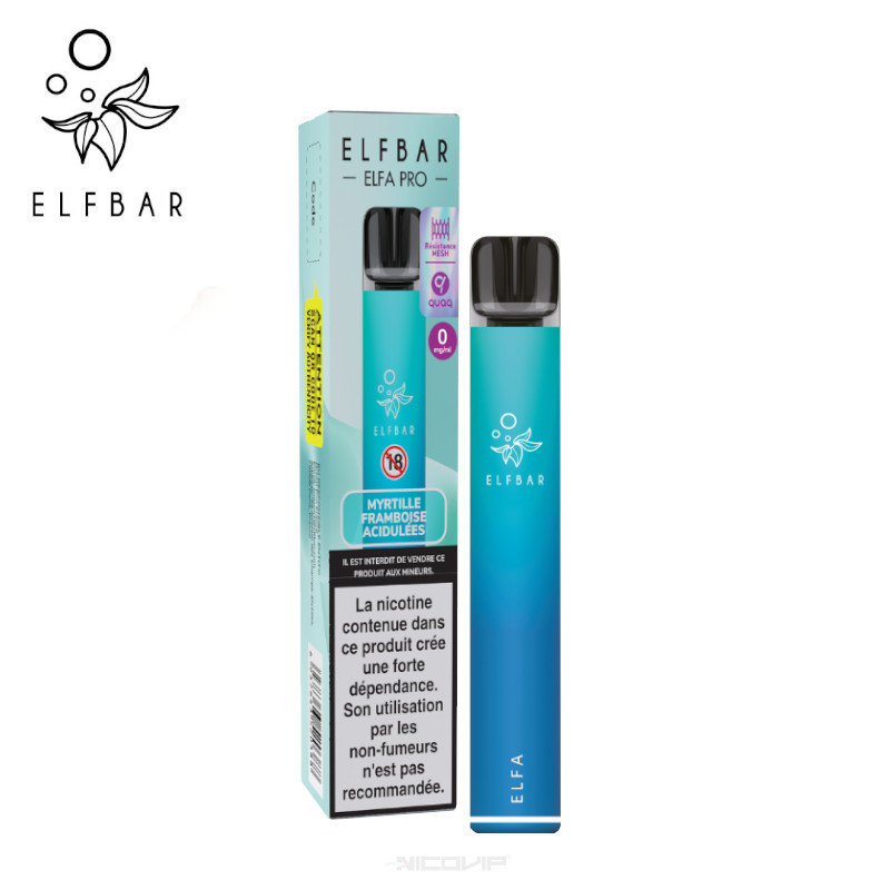 Kit Puff Elfa Pro Myrtille Framboises Acidulées Elfbar - 10 mg