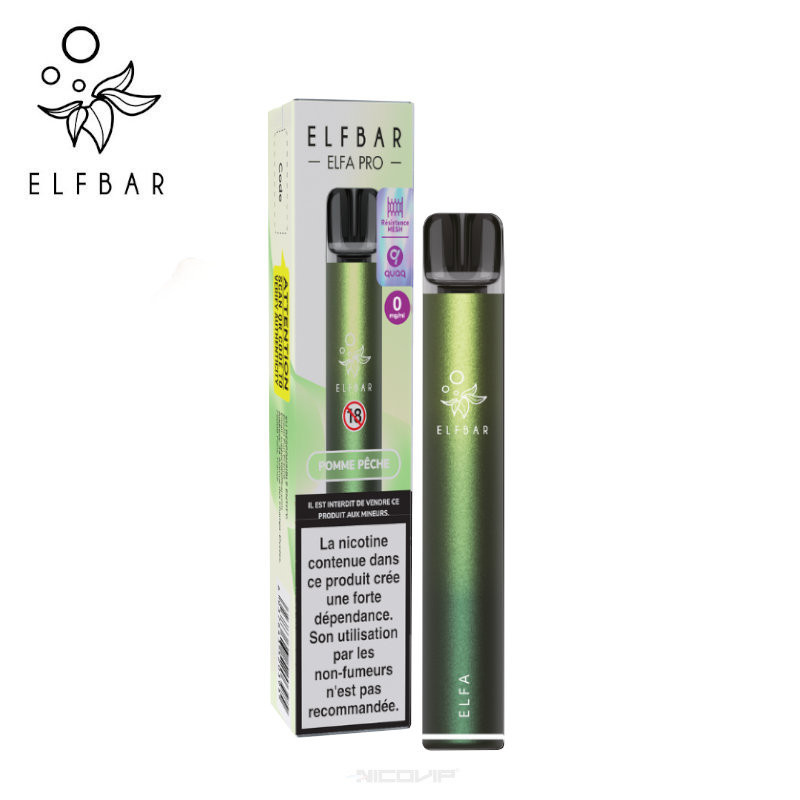 Kit Puff Elfa Pro Pomme Pêche Elfbar - 10 mg