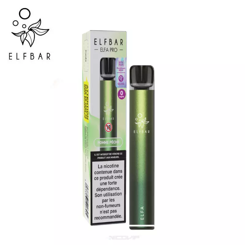 Kit Puff Elfa Pro Pomme Pêche Elfbar - 10 mg