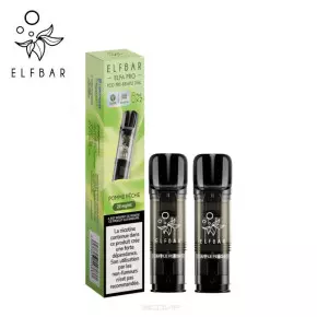 2 Recharges Puff Pomme Pêche Elfa pro Elfbar - 10 mg