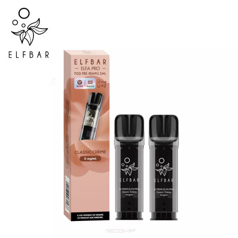 2 Recharges Puff Classic Crème Elfa pro Elfbar - 10 mg