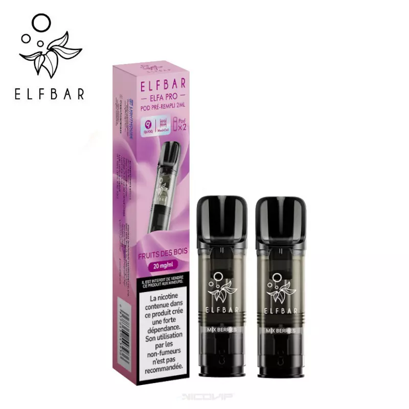 2 Recharges Puff Fruits des Bois Elfa pro Elfbar - 20 mg
