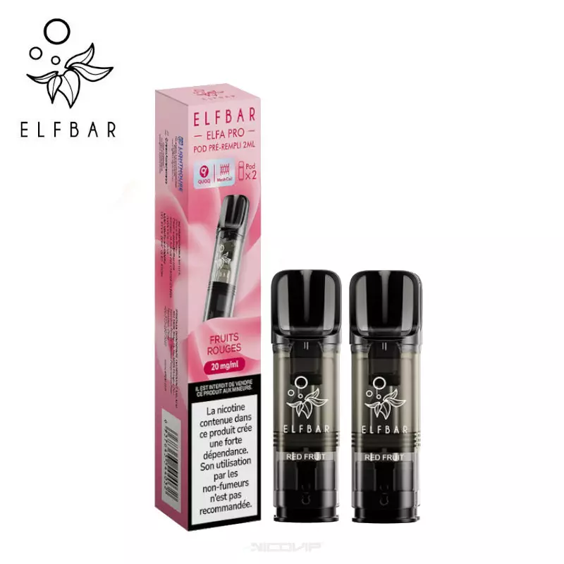 2 Recharges Puff Fruits Rouges Elfa pro Elfbar - 20 mg