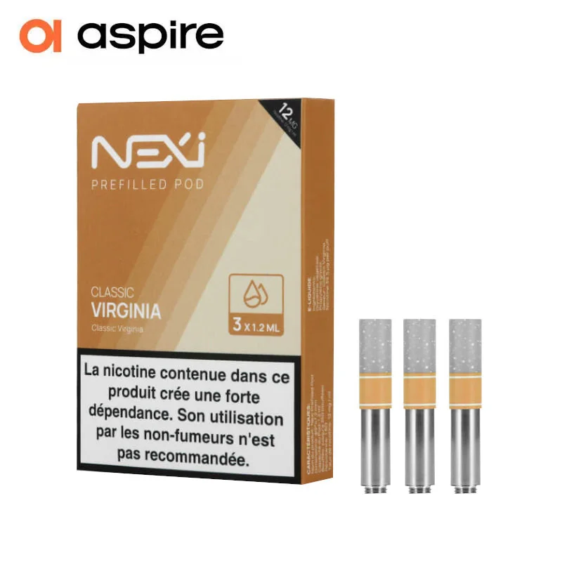 3 Recharges Nexi One Classic Virginia 1,2ml Aspire - 20 mg