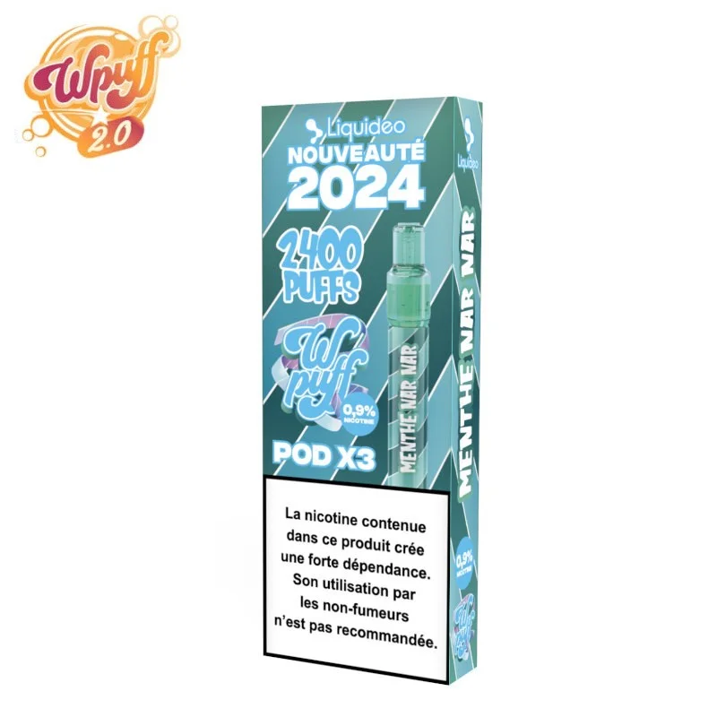 Kit Puff + 3 Pods Menthe Nar Nar Wpuff 2.0 Liquideo 7438