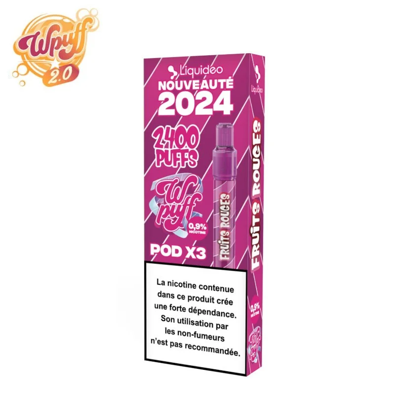 Kit Puff + 3 Pods Fruits Rouges Wpuff 2.0 Liquideo 7436