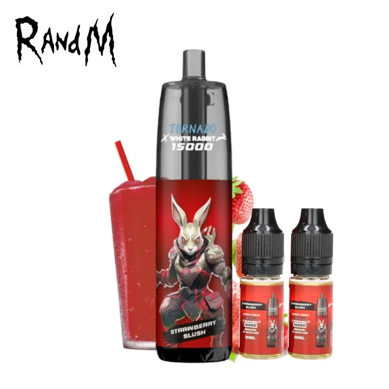 Kit Puff Tornado 15000 Strawberry Slush Ice White Rabbit Randm 7596