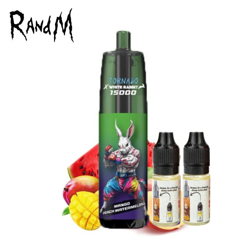 Kit Puff Tornado 15000 Mango Peach Watermelon White Rabbit Randm 7602