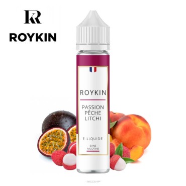 E-liquide Passion Pêche Litchi Roykin 50ml - Sans nicotine E-liquide Passion Pêche Litchi Roykin 50ml - Sans nicotine