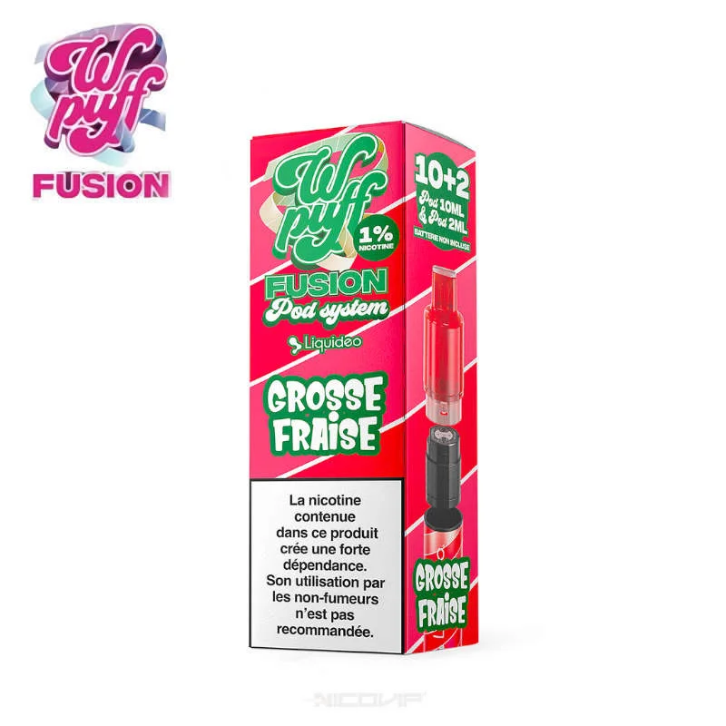 1 Cartouche Grosse Fraise Fusion Pod System Liquideo