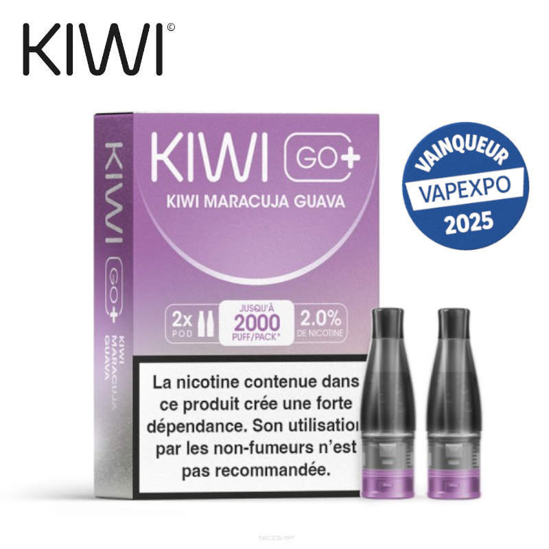 Pack 2 Cartouches Kiwi Maracuja Guava Kiwi Go+