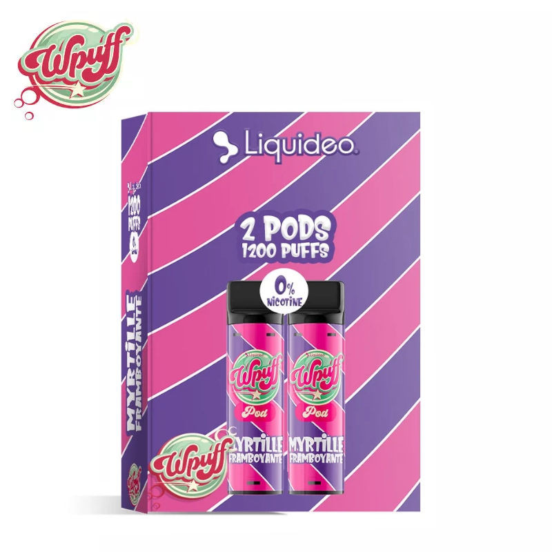 2 Recharges Puff Myrtille Framboyante Wpuff 1800 Liquideo