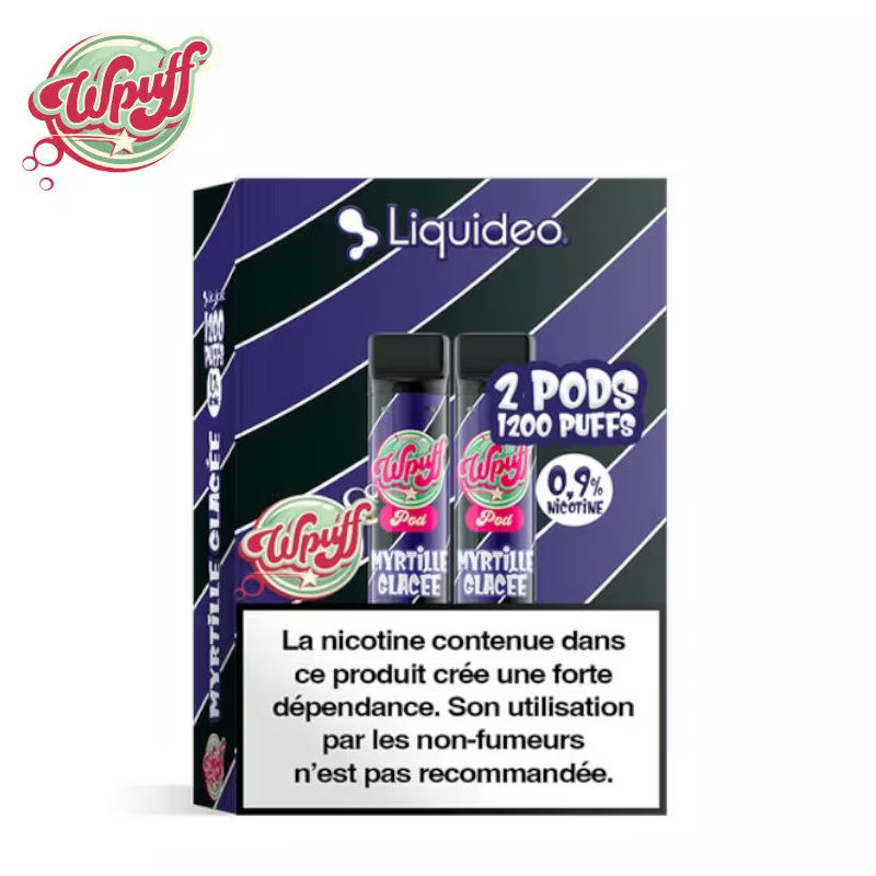 2 Recharges Puff Myrtille Glacée Wpuff 1800 Liquideo