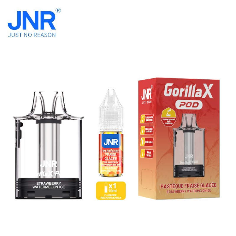 1 Cartouche + 1 e-liquide 10ml Strawberry Watermelon Ice Gorilla X JNR