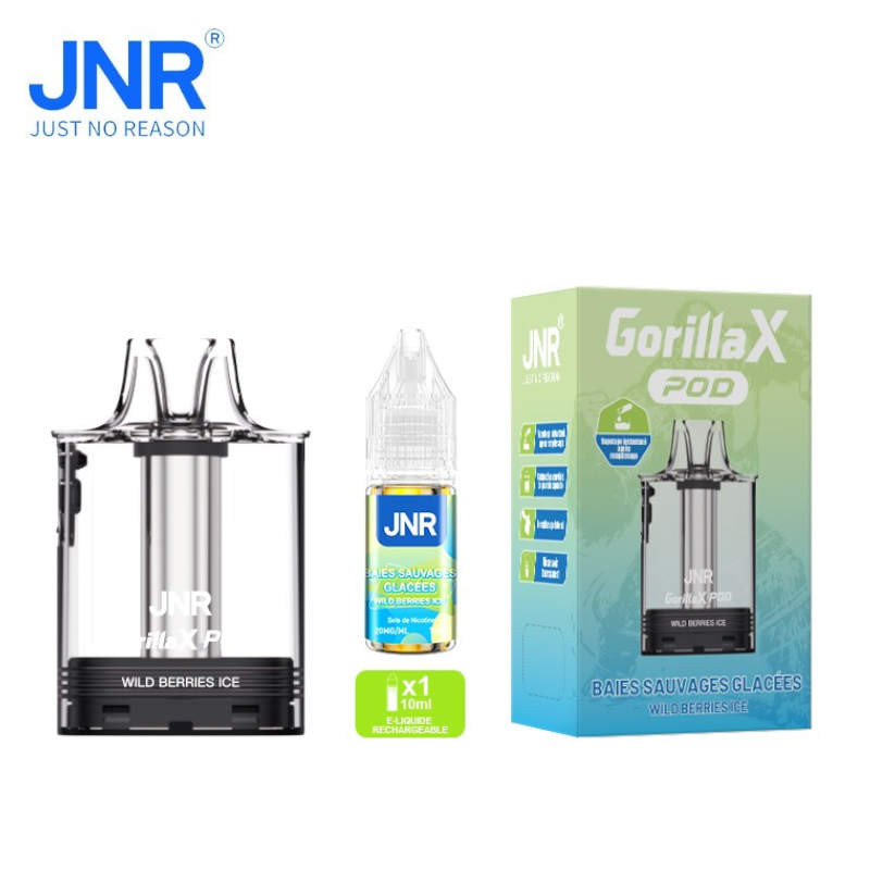 1 Cartouche + 1 e-liquide 10ml Wild Berries Ice Gorilla X JNR