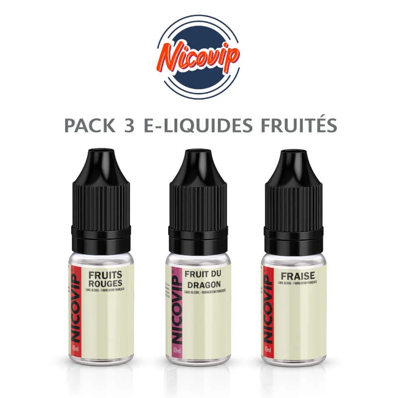 Pack 3 E-liquides Fruités Nicovip