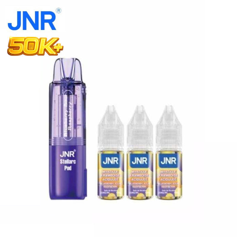 1 Cartouche + 3 e-liquides Myrtille Framboise Acidulée Stellarc 50K JNR