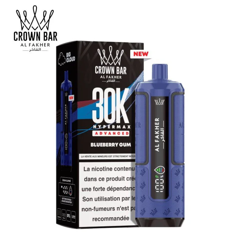 Puff Blueberry Gum Hyper Max Advanced 30k Crown Bar Al Fakher