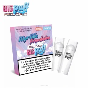 Pack 2 Cartouches Myrtille Framboise Big Puff Reload