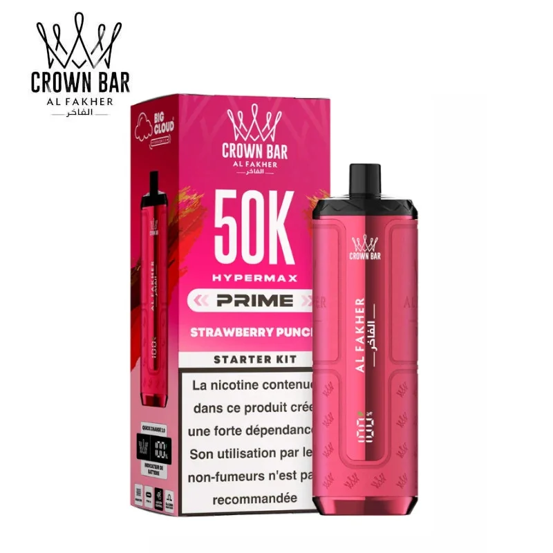 Strawberry Peach Hyper Max Prime 50k Crown Bar Al Fakher