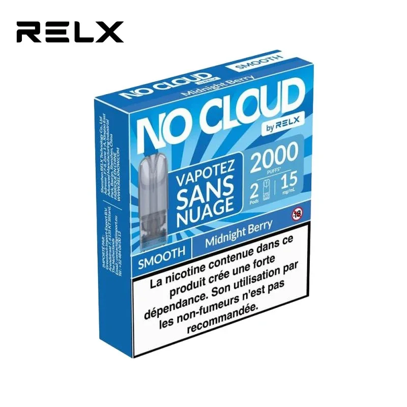 Pack 2 Cartouches Midnight Berry No Cloud RELX