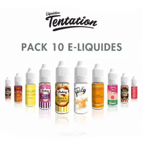 Pack 10 E-liquides Tentation Liquideo Pack 10 E-liquides Tentation Liquideo