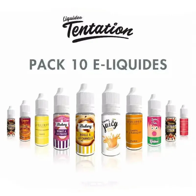 Pack 10 E-liquides Tentation Liquideo