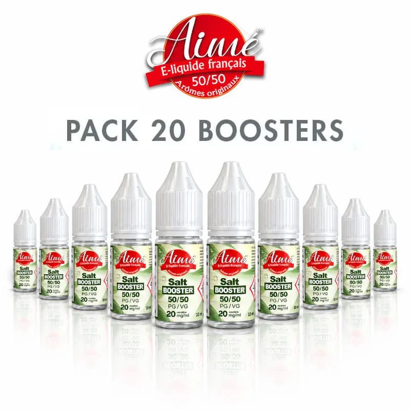 Pack 20 Salt Booster de nicotine 50/50 PG/VG Aimé
