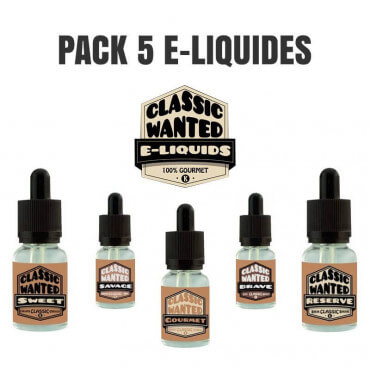 Pack 5 E-liquides Classic Wanted 10ml Pack 5 E-liquides Classic Wanted 10ml