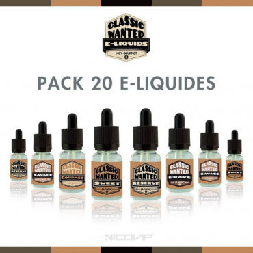 Pack 20 E-liquides Classic Wanted Pack 20 E-liquides Classic Wanted