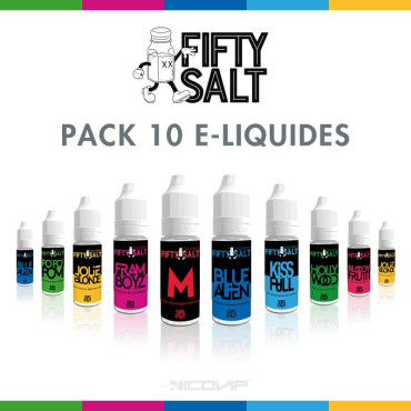 Pack 10 E-liquides Fifty Salt
