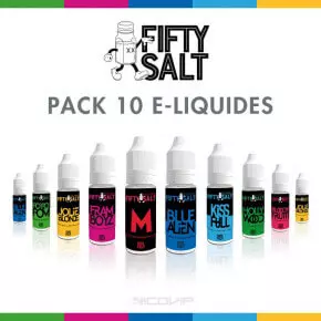 Pack 10 E-liquides Fifty Salt P2144*