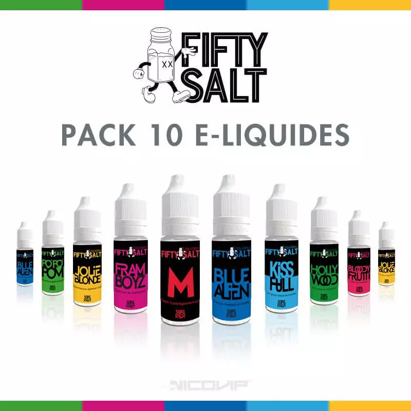 Pack 10 E-liquides Fifty Salt P2144*