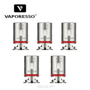 Pack de 5 résistances GTX Vaporesso - GTX Mesh 0.2 ohm